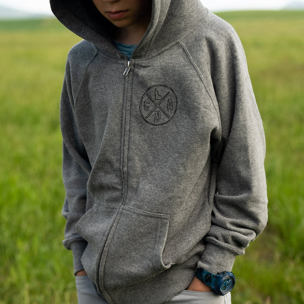 Kids CDA Bigfoot Gray Zip Hoodie