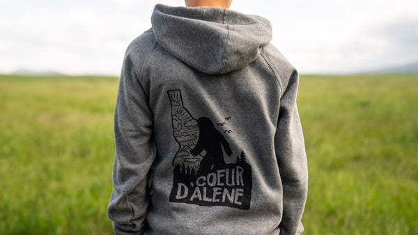 Kids CDA Bigfoot Gray Zip Hoodie