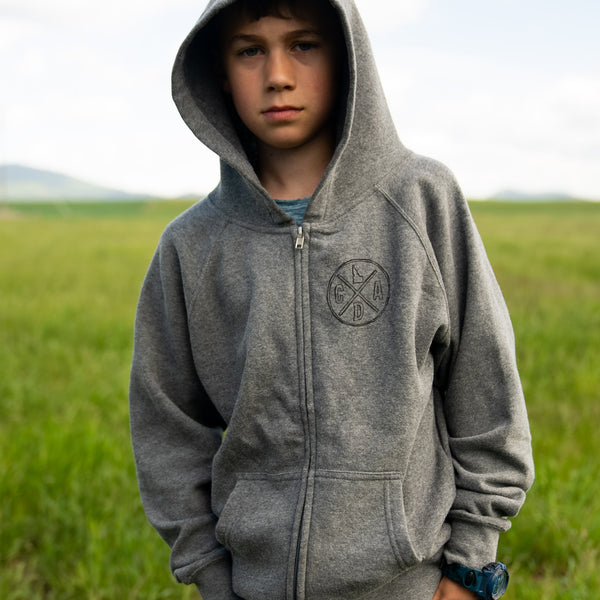 Kids CDA Bigfoot Gray Zip Hoodie