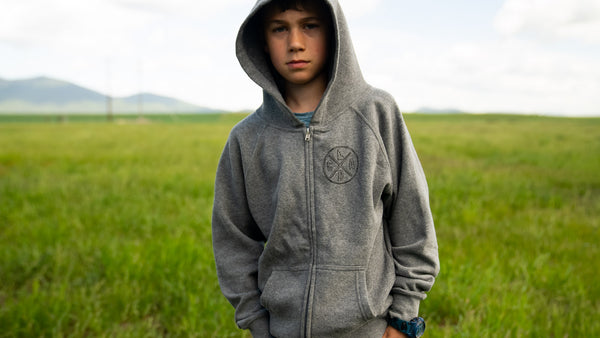 Kids CDA Bigfoot Gray Zip Hoodie