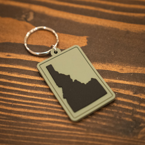 OLIVE & BLACK PVC IDAHO KEYCHAIN