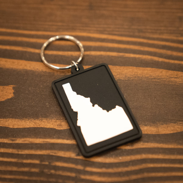 BLACK & WHITE PVC IDAHO KEYCHAIN