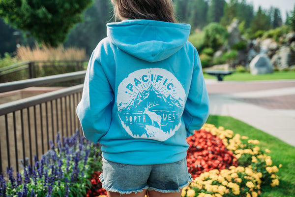 Light Blue PNW Elk Hoodie