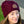 Maroon Cable Knit Pom-Pom Leather Night Patch Beanie