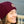 Maroon Cable Knit Pom-Pom Leather Night Patch Beanie