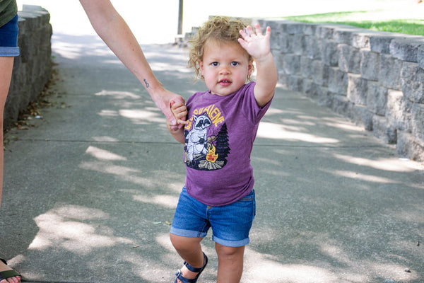 Maroon Raccoon Toddler Tee