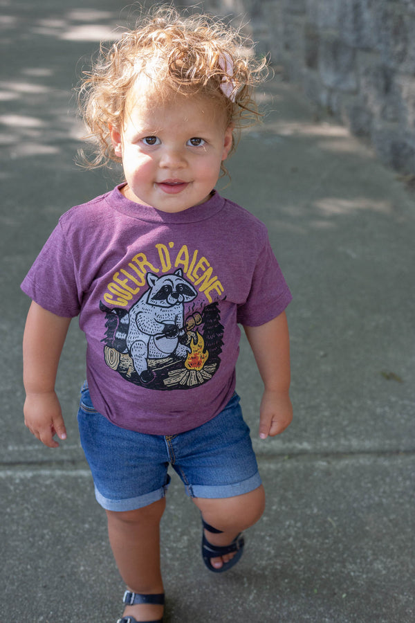 Maroon Raccoon Toddler Tee