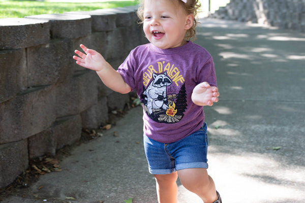 Maroon Raccoon Toddler Tee