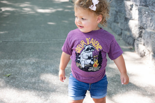 Maroon Raccoon Toddler Tee