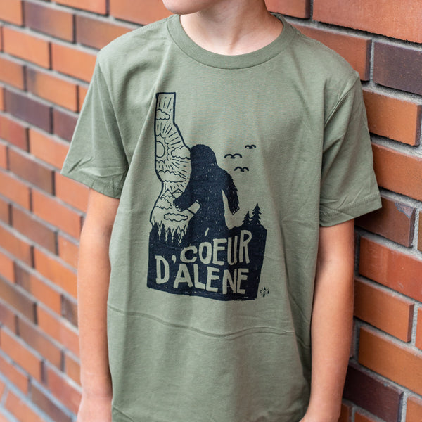 Military Green Kids Bigfoot Tee