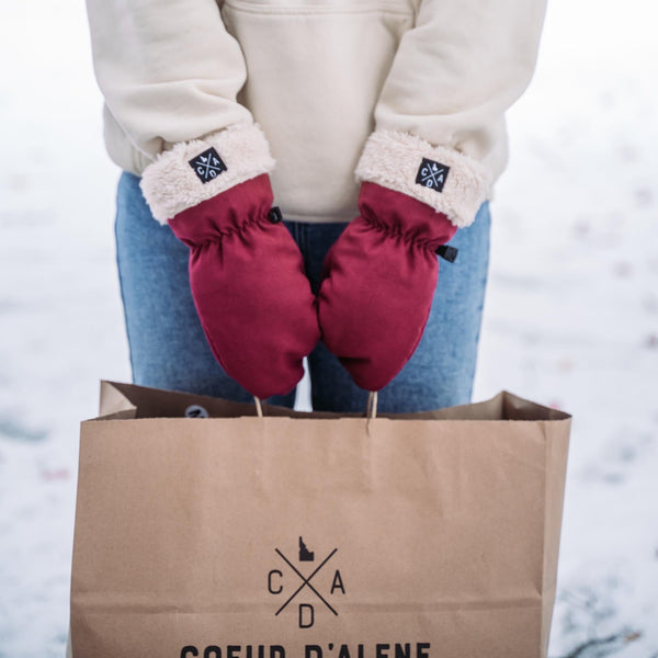 Maroon Logo Mittens