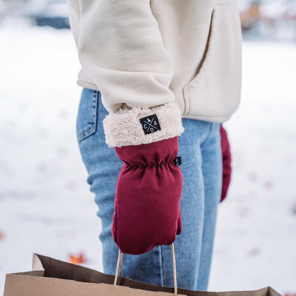 Maroon Logo Mittens