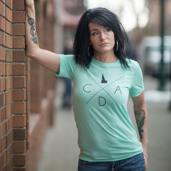 Mint Heather Logo Tee