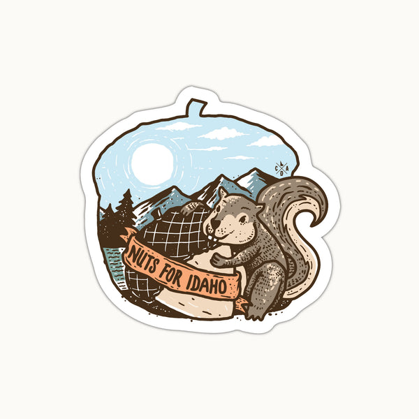 Nuts For Idaho Squirrel Sticker