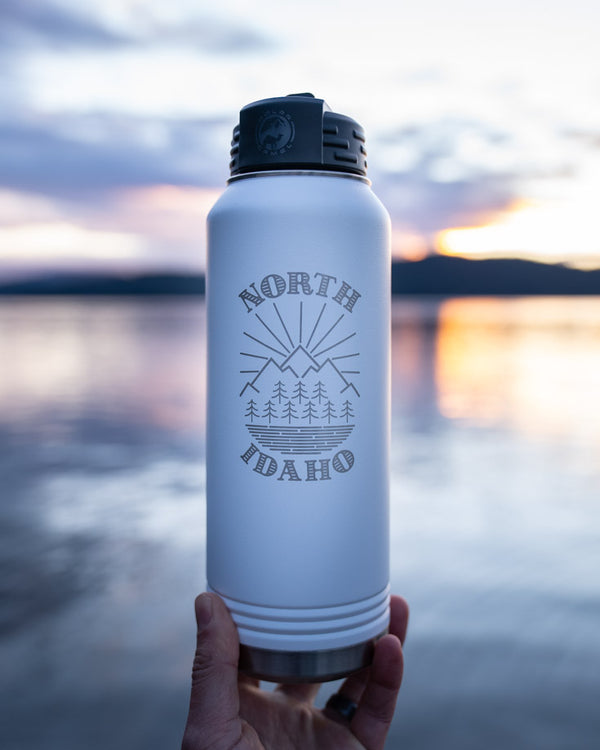 North Idaho Matte White Insulated 32oz Flask