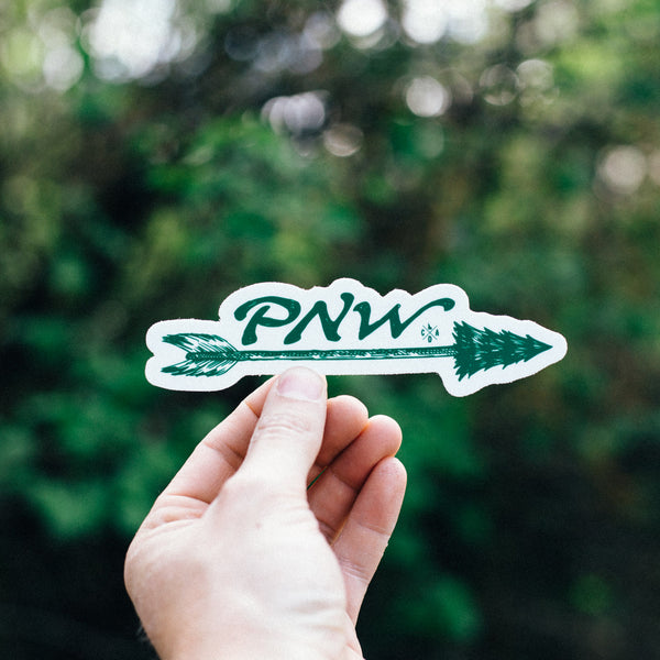 Green PNW Arrow Sticker