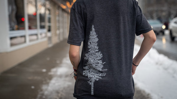 PNW Tree Heather Gray Tee