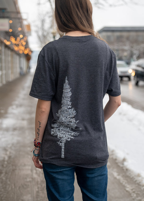 PNW Tree Heather Gray Tee