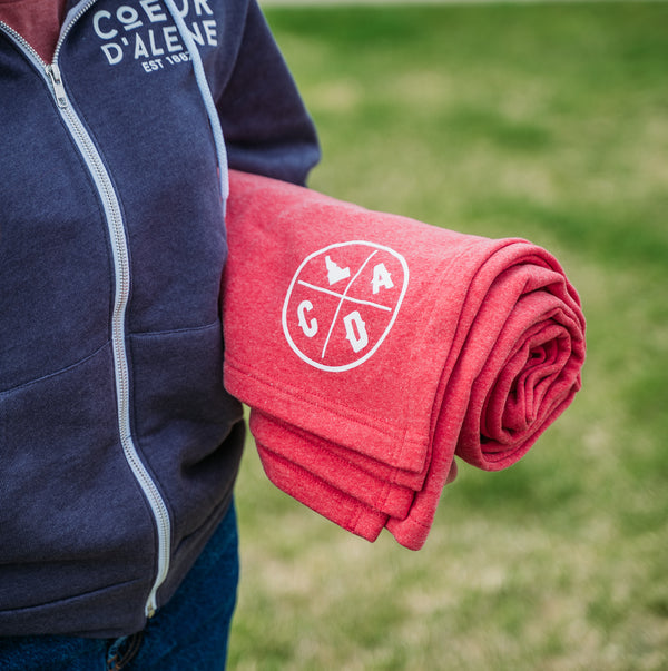 CDA Idaho Pomegranate Fleece Blanket