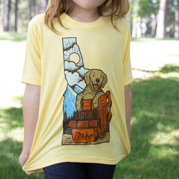 Kids Idaho Puppy Banana Yellow Tee