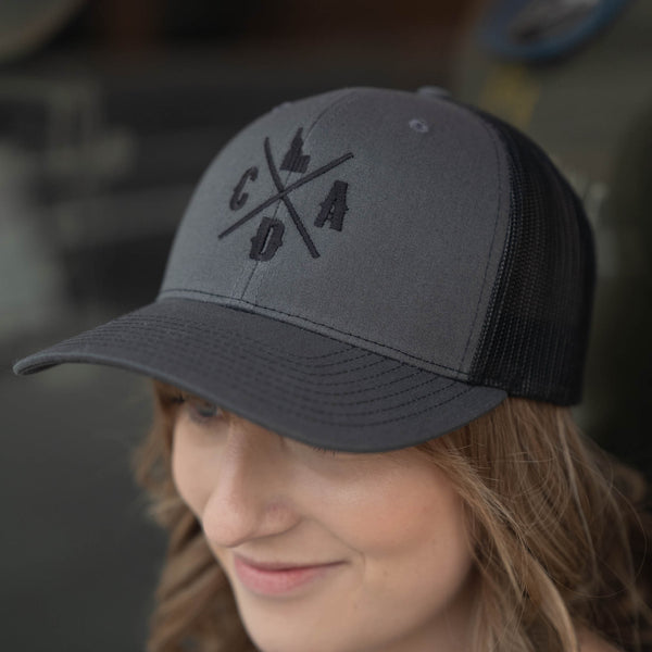 Charcoal & Black Logo Trucker Hat