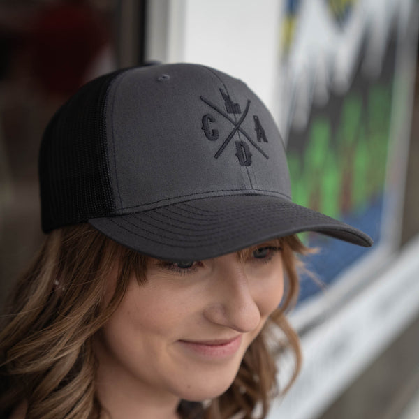 Charcoal & Black Logo Trucker Hat