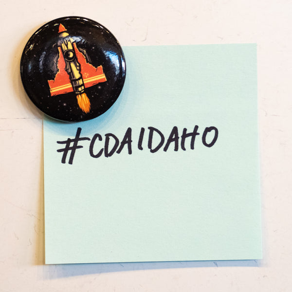 Idaho Retro Rocket Ship Magnet