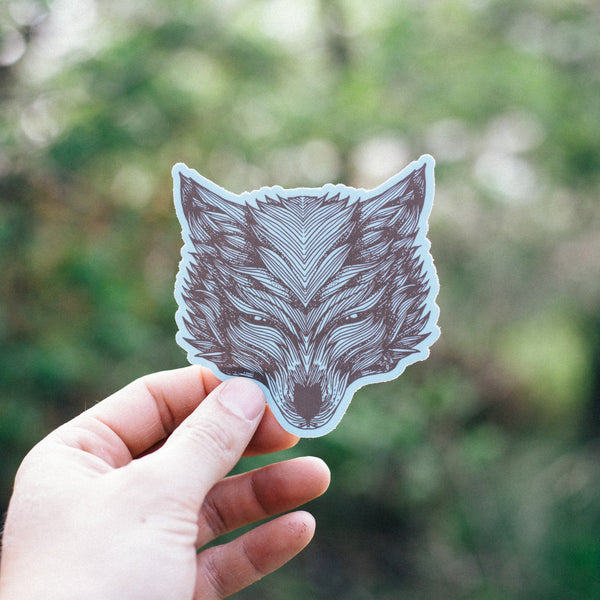 Symmetrical Wolf Sticker