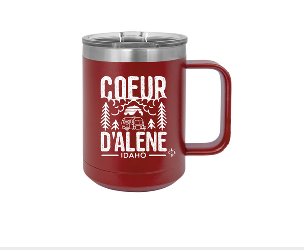 CDA Camping Red Insulated Mug