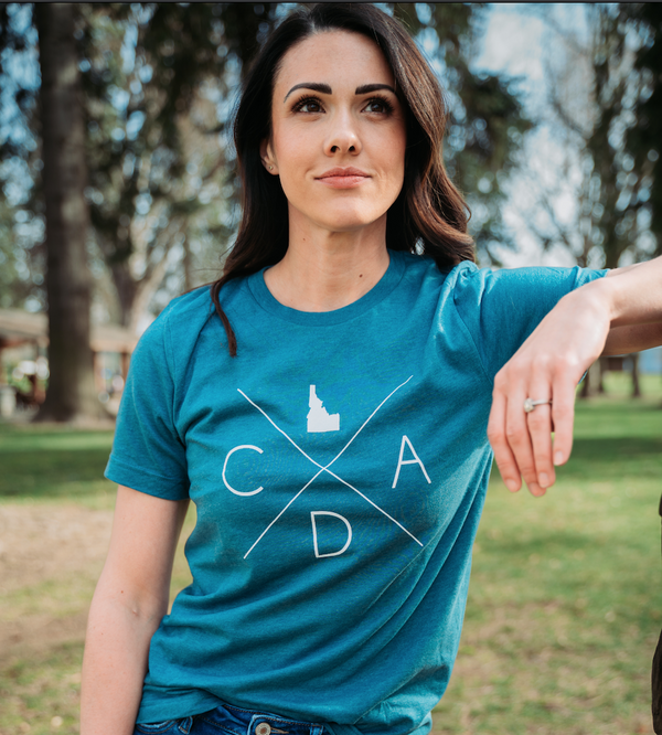 Deep Teal Heather Logo Tee