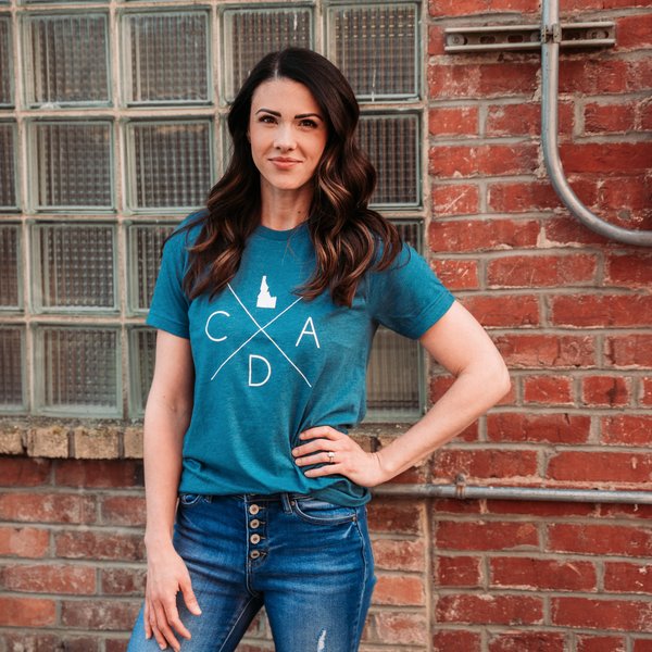 Deep Teal Heather Logo Tee