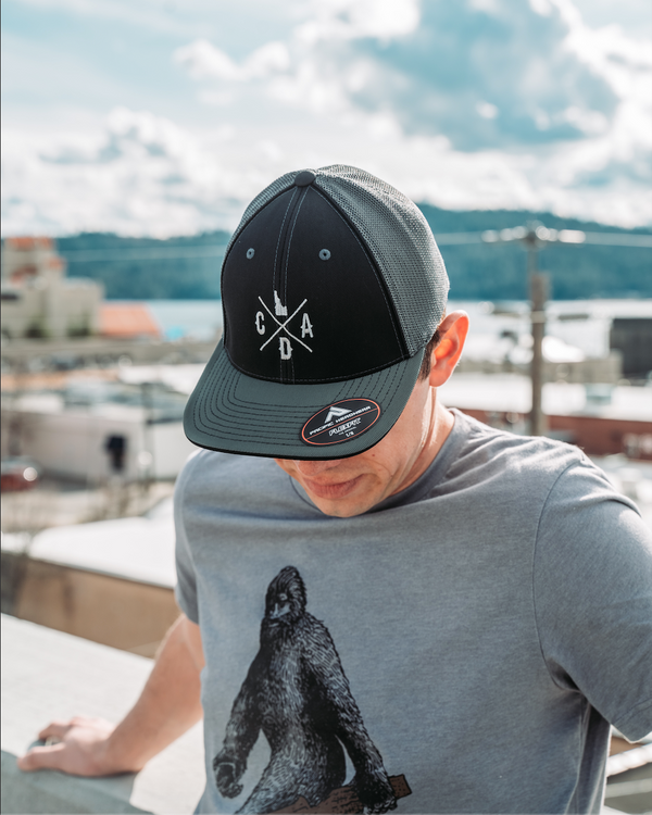Black & Graphite Flex Fit Mesh Back Logo Hat – CDA IDAHO Clothing Company