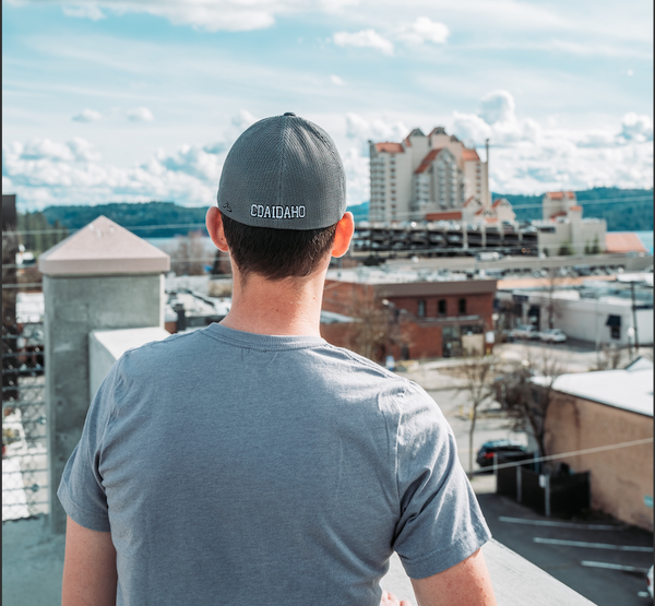 Black & Graphite Flex Fit Mesh Back Logo Hat