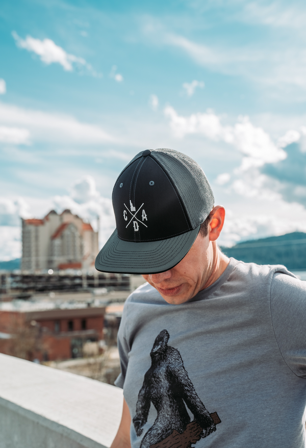 Black & Graphite Flex Fit Mesh Back Logo Hat