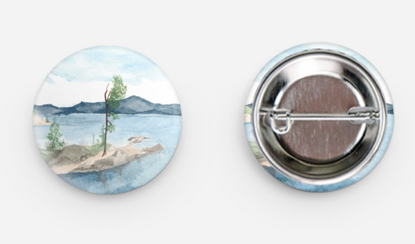 Tubbs Hill Tree Watercolor Button