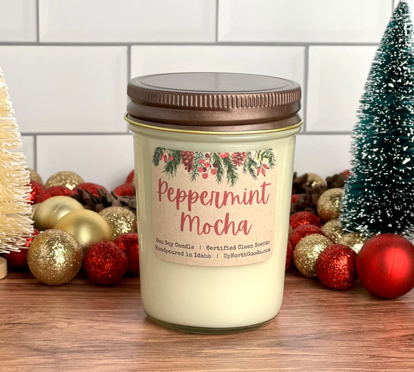 8oz Peppermint Mocha Soy Candle by Up North Goods