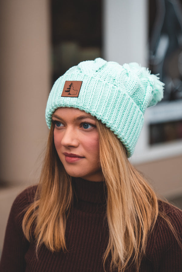 Seafoam IdaTree Chunk Twist Beanie