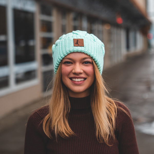 Seafoam IdaTree Chunk Twist Beanie