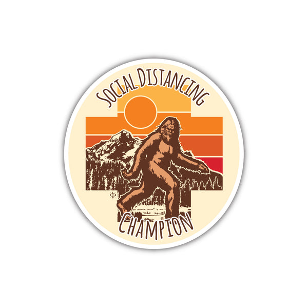 Social Distancing Champion Sticker (Bigfoot)