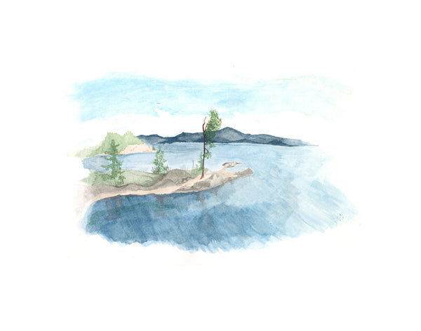 Tubbs Tree Watercolor 14x11 Print