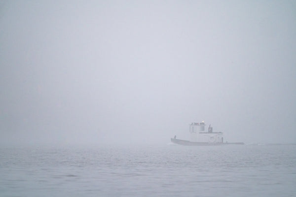 Tugboat In The Fog Postcard