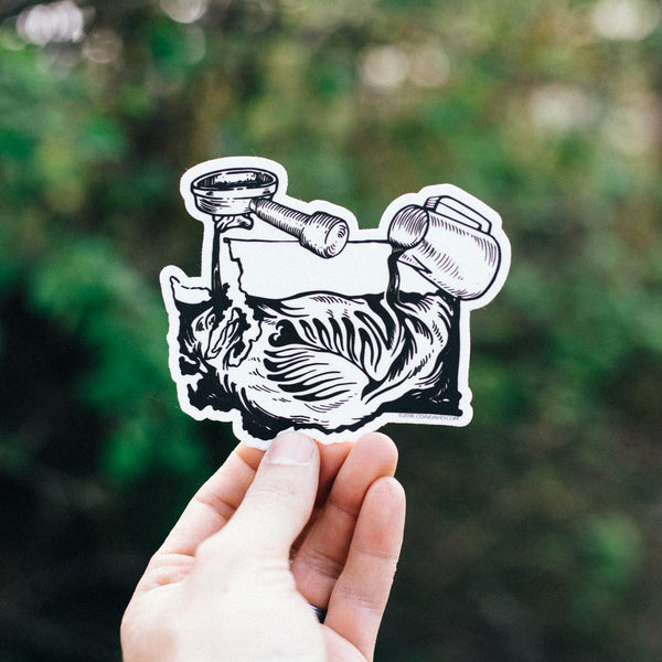 Washington Latte Art Sticker