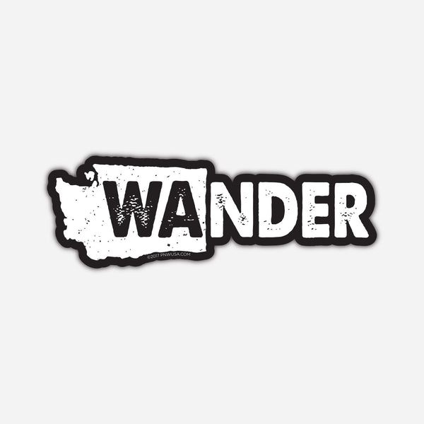 Wander Washington Sticker - Black Background