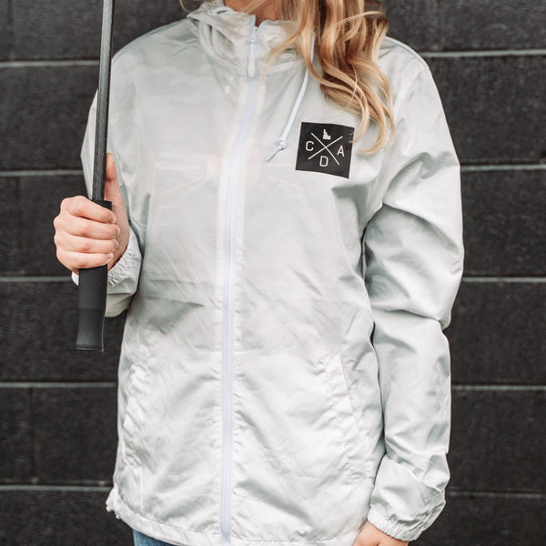 Coeur d'Alene White Camo Lightweight Windbreaker