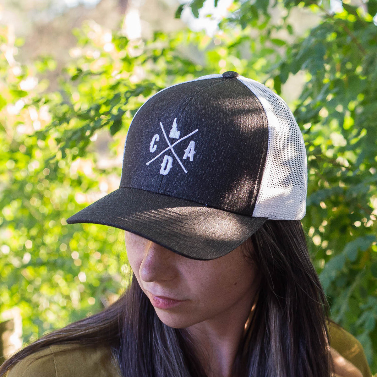 CDA IDAHO Logo Black Heather Trucker Hat – CDA IDAHO Clothing Company