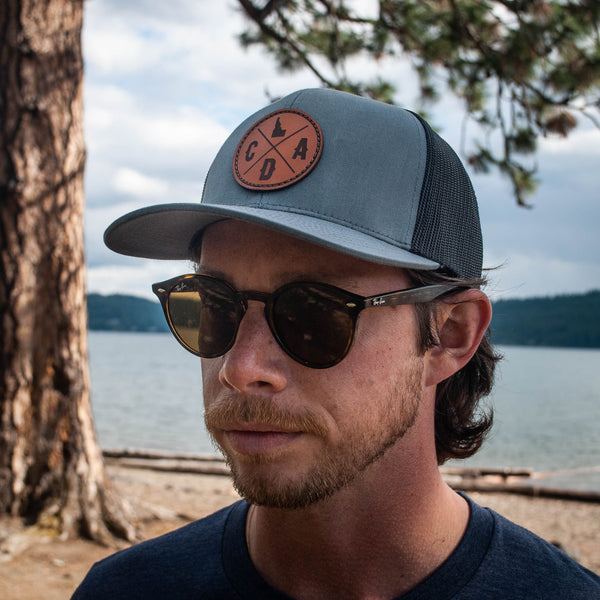 CDA Dark Leather Logo Heather Gray Trucker Hat