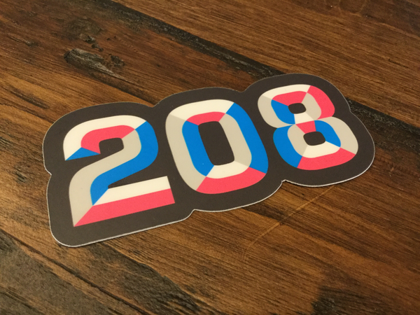 208 Blue & Pink Sticker