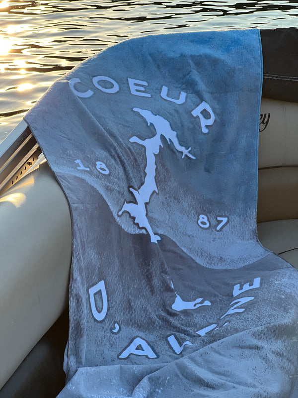 Coeur d'Alene Beach 1887 Lake Logo Towel