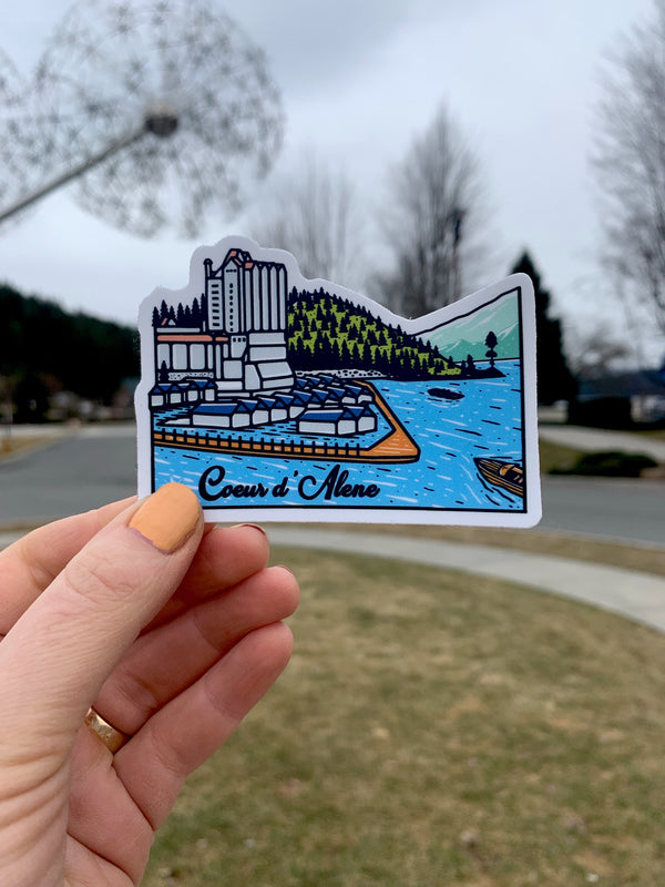 Coeur d'Alene Skyline Sticker