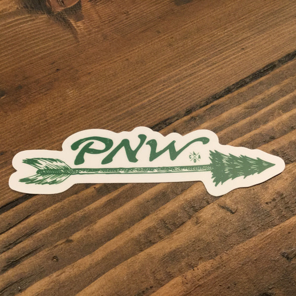 Green PNW Arrow Sticker
